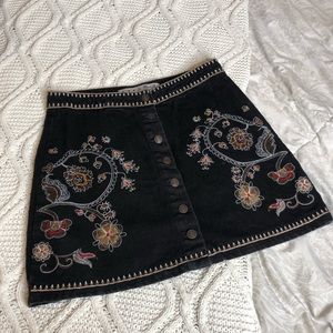 Embroidered Mini Skirt